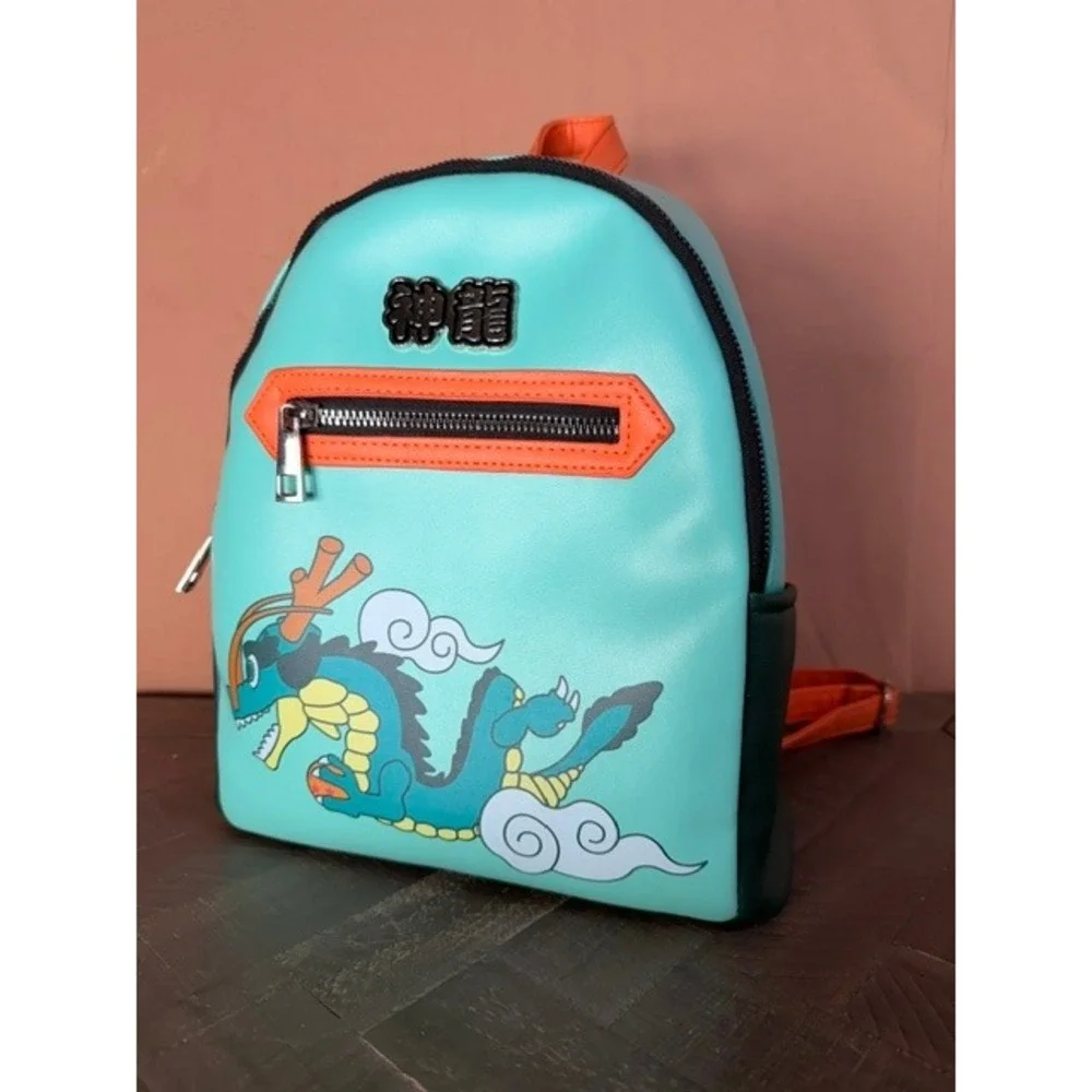 Dragon Ball Super Shenron Mini Backpack Bioworld Teal Orange Anime Bag